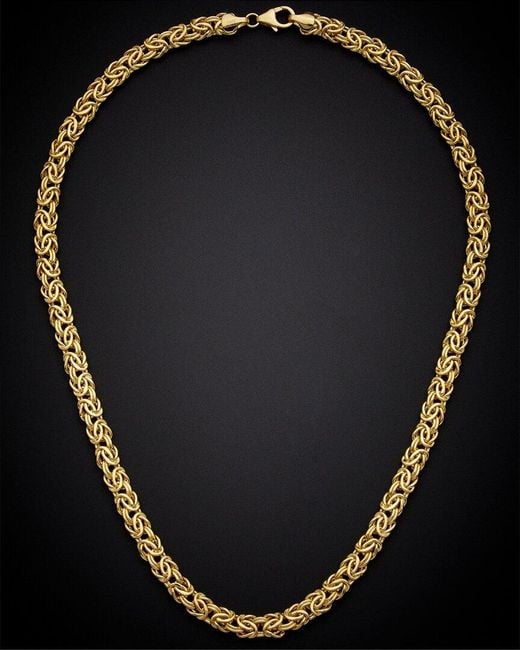 Italian Gold Black 14k Byzantine Necklace
