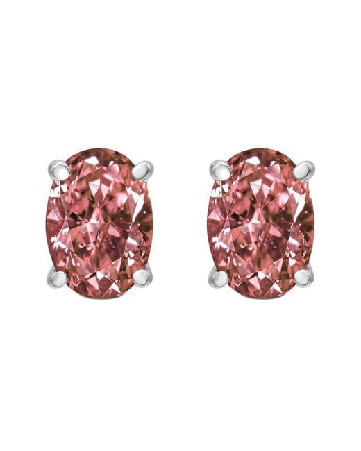 Haus of Brilliance Pink 14K 1.09 Ct. Tw. Lab-Grown Diamond Stud Earrings