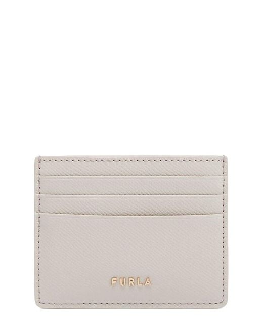 Furla Gray Classic Leather Card Case
