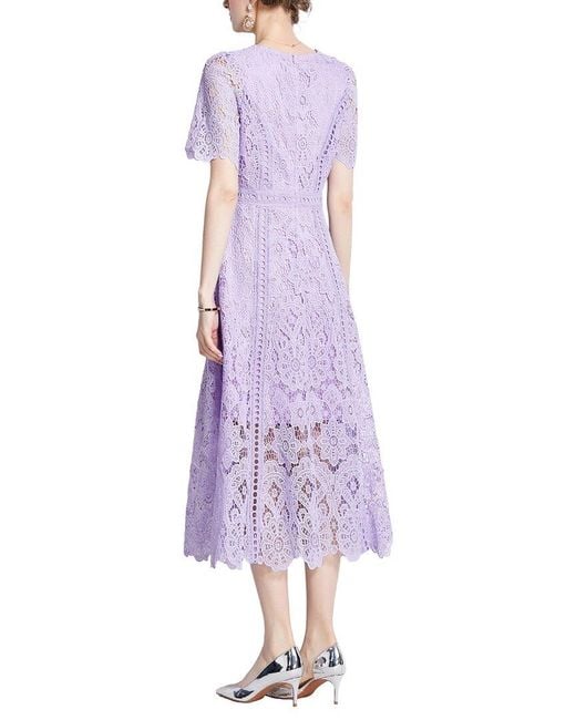 Kaimilan Purple Embellished Midi Dress