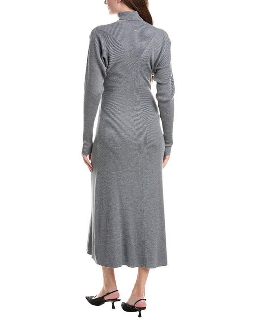 Boss Gray Forbini Wool Sweaterdress