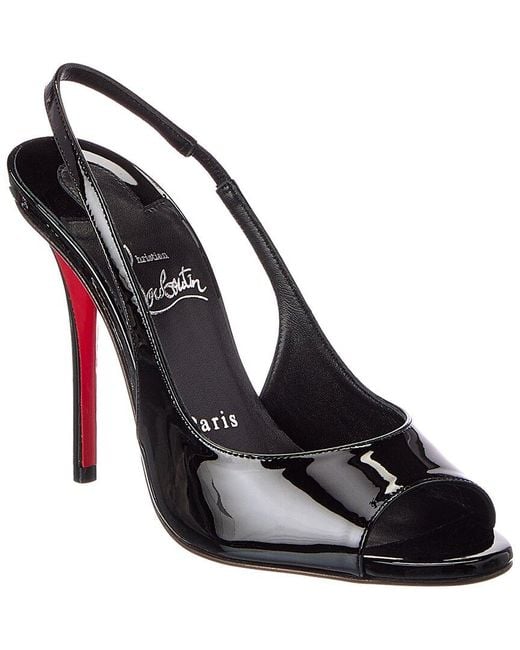 Christian Louboutin Black Sofia Z 100 Patent Slingback Sandal