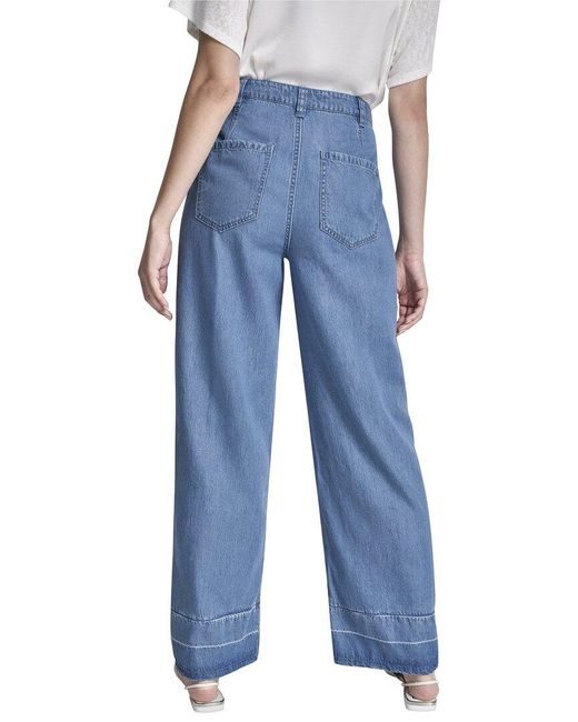 DKNY Blue Belted Front Seam Pant