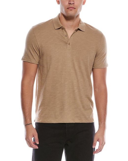 Vince Brown Slub Polo Shirt for men