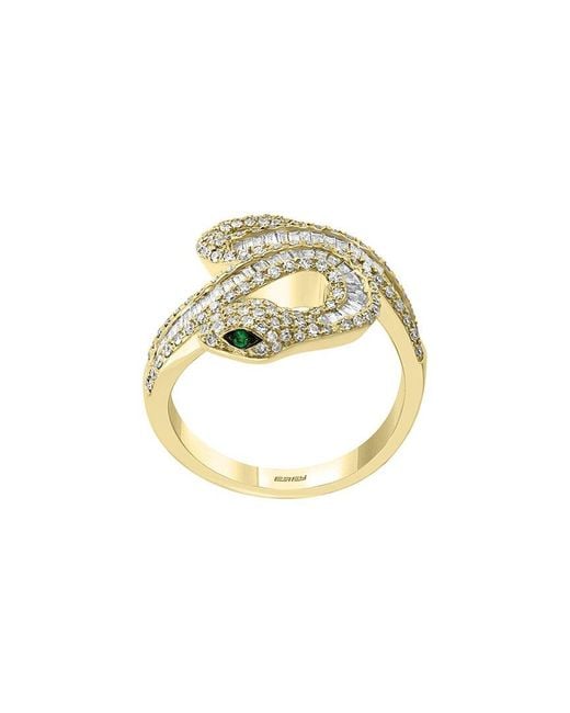 Effy Fine Jewelry Metallic 14K 1.12 Ct. Tw. Diamond & Emerald Ring