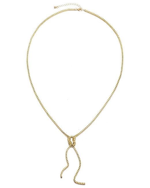 Adornia Metallic Plated 30In Knotted Box Chain Lariat Necklace