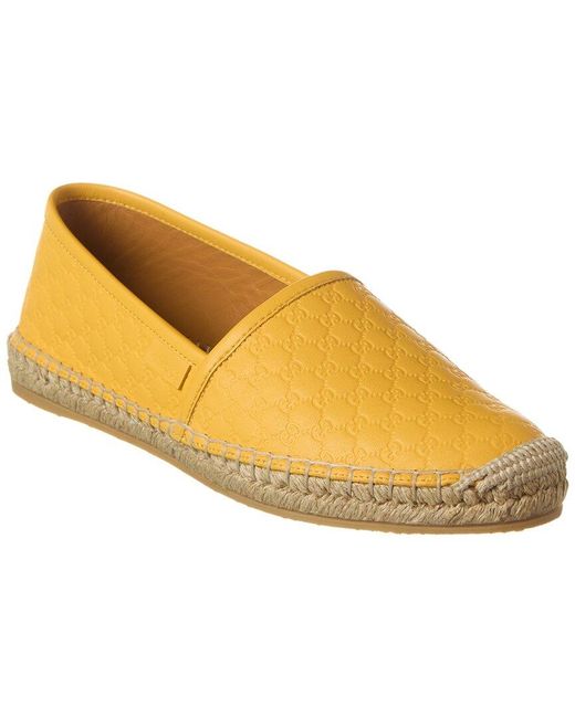 Gucci Yellow GG Leather Espadrille