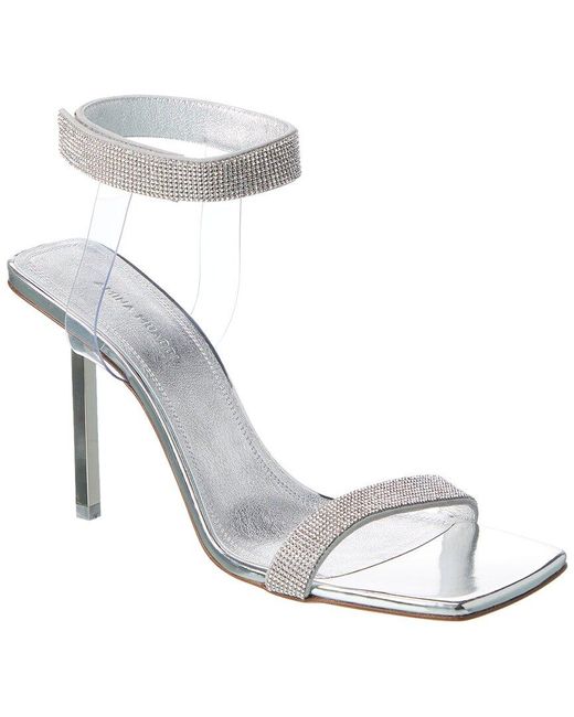AMINA MUADDI White Rih Vinyl & Leather Sandal