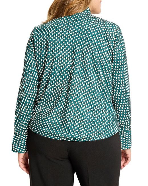 NIC+ZOE Blue Plus Shadow Dot Top