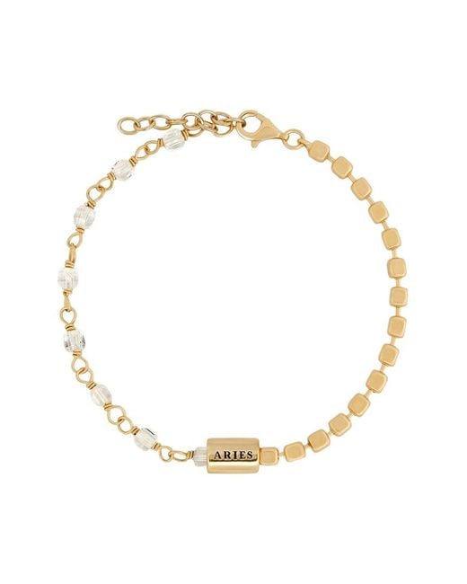 Karma and Luck Metallic Zodiac Plated Crystal Quartz Beaded Bracelet