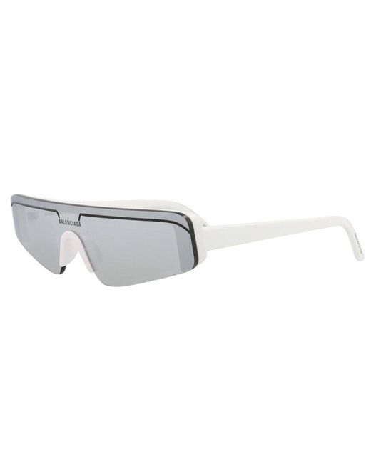 Balenciaga White 99Mm Sunglasses