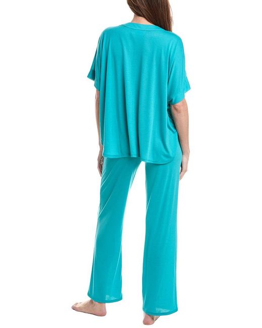 Natori Blue 2Pc Congo Pajama Pant Set