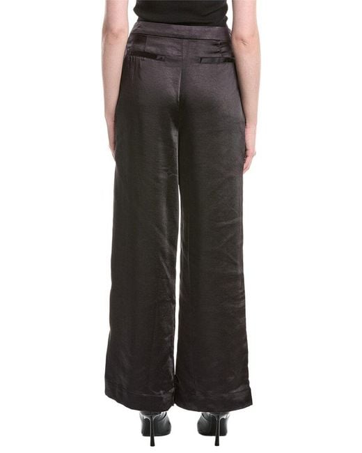 WeWoreWhat Black Silky Trouser Pant