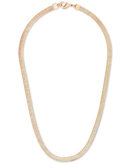 Sterling Forever White Herringbone Chain Necklace