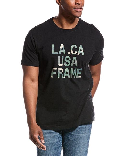 FRAME Black Camo Graphic T-shirt for men