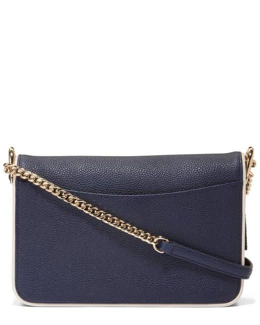 Cole Haan Blue Daniella Chain Leather Shoulder Bag