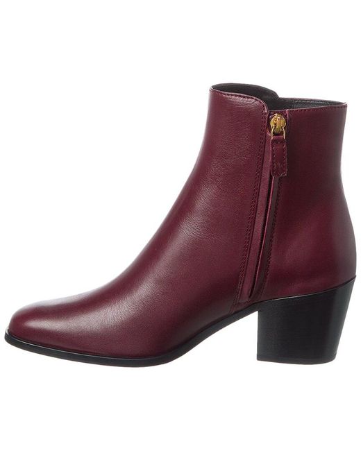 Tod's Purple Leather Bootie