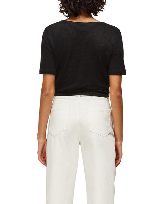 Whistles Button Front Tie Linen Top in 