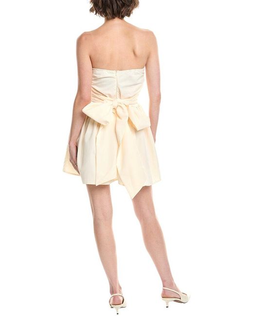 HL Affair Natural Ruched Tie Waist Mini Dress