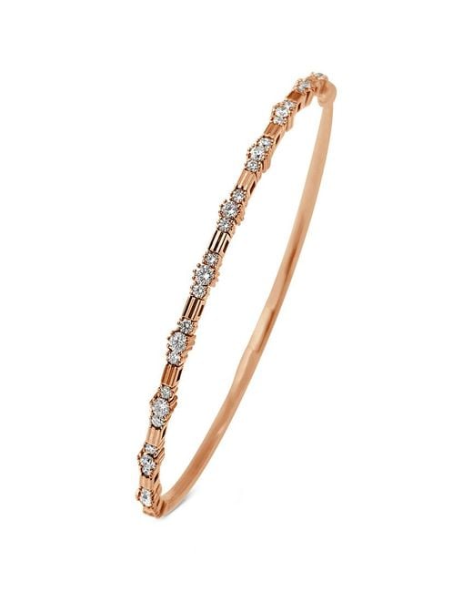 Sabrina Designs White 14k Rose Gold 0.76 Ct. Tw. Diamond Flexible Bangle Bracelet