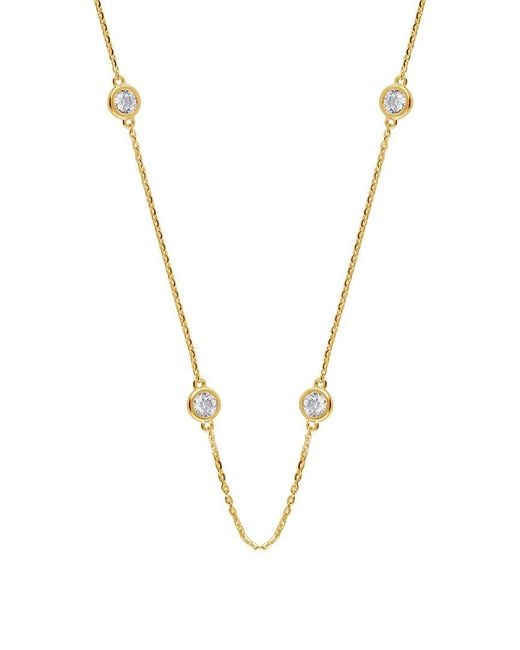 Lab Grown Diamonds Metallic 14K 1.00 Ct. Tw. Lab-Grown Diamond Station Necklace
