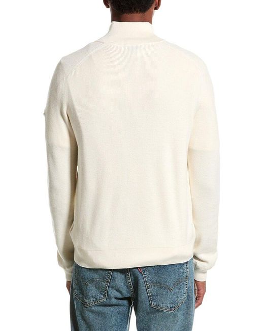 Moncler White Cashmere-Blend 1/2-Zip Sweater for men