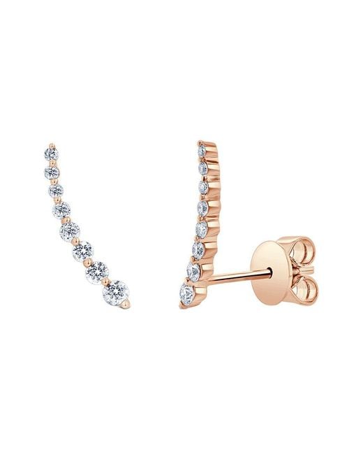 Sabrina Designs Metallic 14k Rose Gold 0.31 Ct. Tw. Diamond Climber Earrings