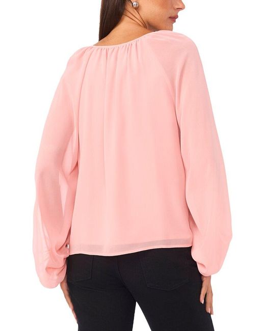 Vince Camuto Pink Ballon Sleeve Blouse
