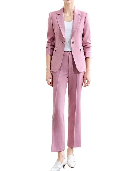Bossy Chic Pink Blazer & Pant Set