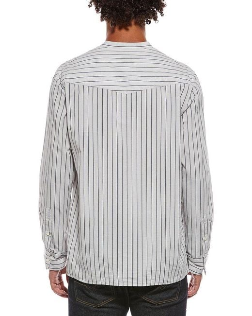 Officine Generale Gray Officine Generale Gaston Stripe Shirt for men