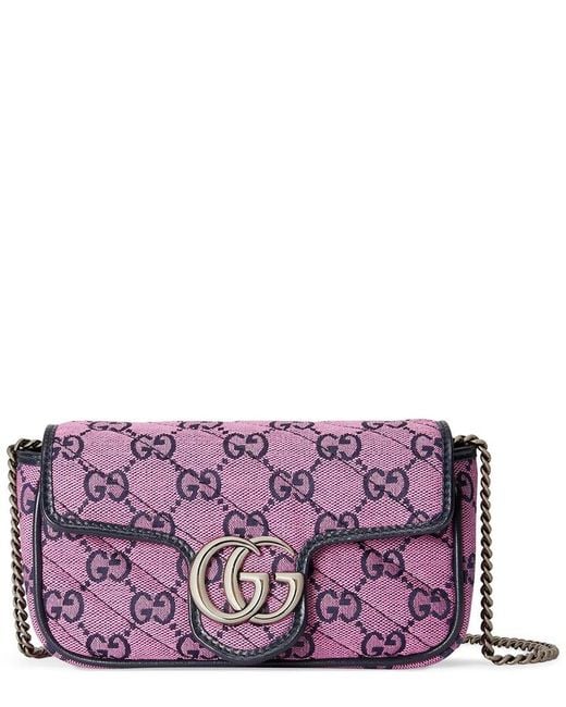 Gucci Purple GG Marmont Canvas Super Mini Bag
