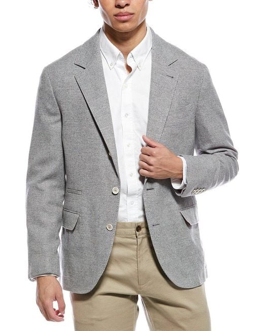 Brunello Cucinelli Gray Wool-Blend Jacket for men