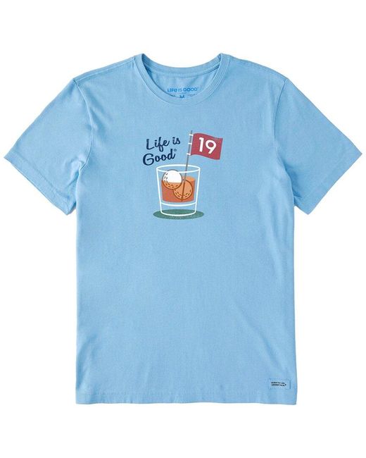 Life Is Good. Blue Crusher T-shirt for men
