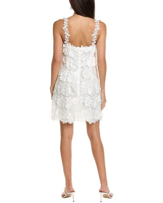 Stellah White 3D Floral Lace Mini Dress