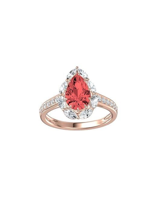 Lab Grown Diamonds Pink 14K 3.00 Ct. Tw. Lab-Grown Diamond Halo Engagement Ring