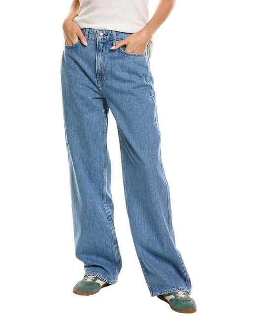Rag & Bone Blue Logan Wide Medium Wash Jean