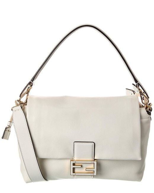 Fendi Metallic Mamma Baguette Medium Leather Shoulder Bag
