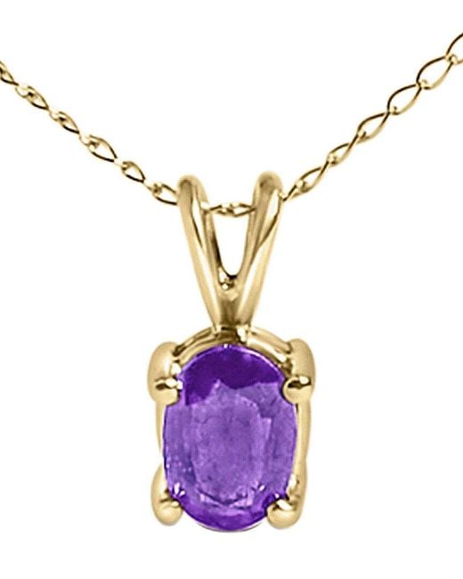 Haus of Brilliance Metallic Colorful Gemstones 14K 0.55 Ct. Tw. Amethyst Pendant Necklace