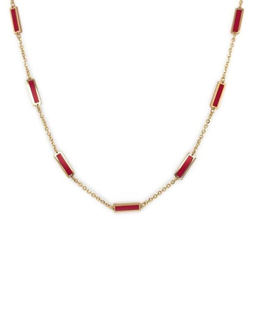 Sabrina Designs Metallic 14k Coral Station Bar Necklace