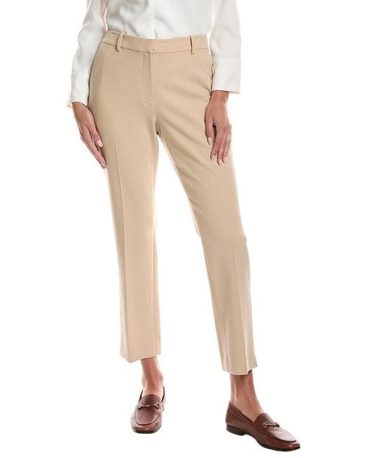 Lafayette 148 New York Natural Manhattan Wool-Blend Slim Cigarette Ankle Pant