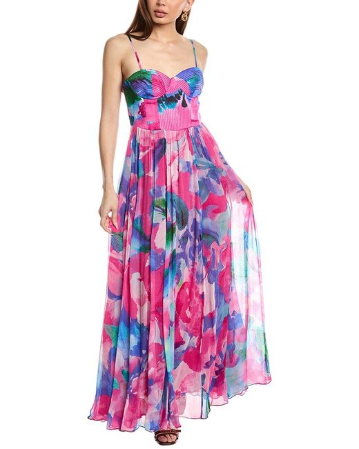 Hemant & Nandita Purple Corseted Maxi Dress