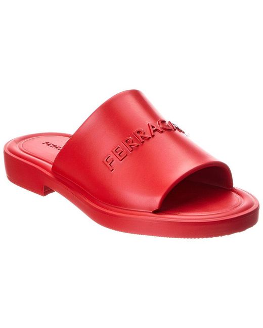 Ferragamo Red Giuneva Jelly Sandal for men