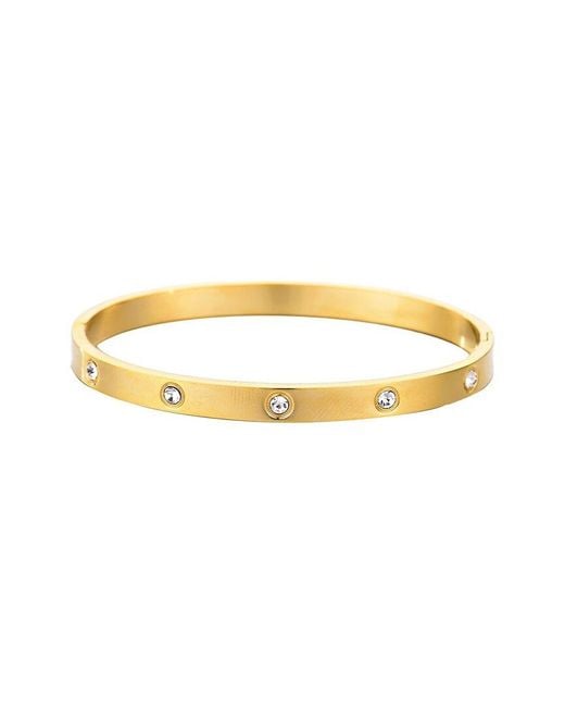Adornia Metallic 18K Plated Crystal Eternity Cuff Bracelet