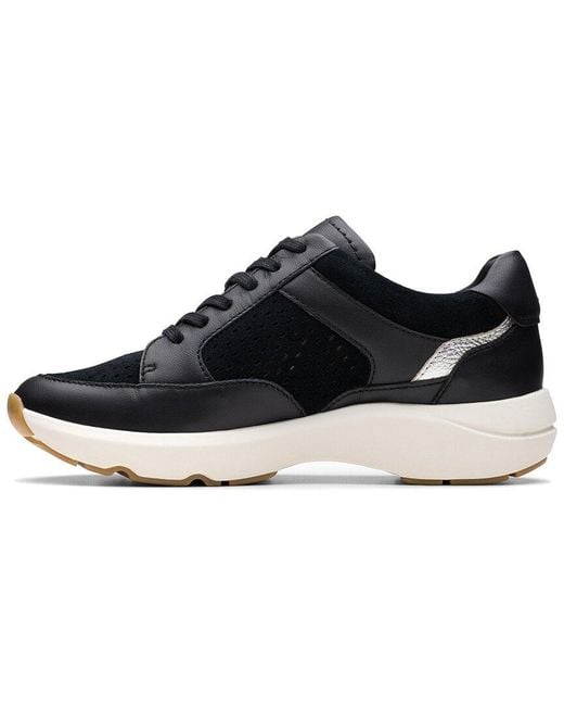Clarks Black Tivoli Walk Leather Sneaker
