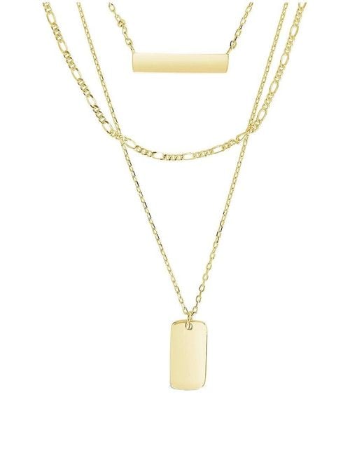 Sterling Forever White 14k Plated Bar Necklace