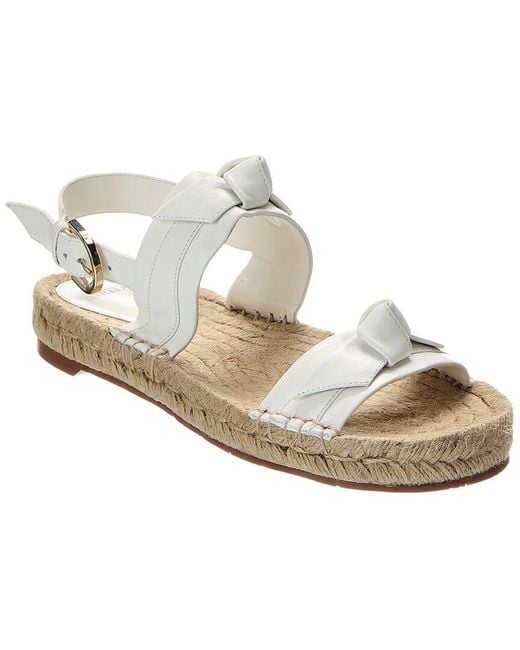 Alexandre Birman White Clarita Leather Espadrille Sandal