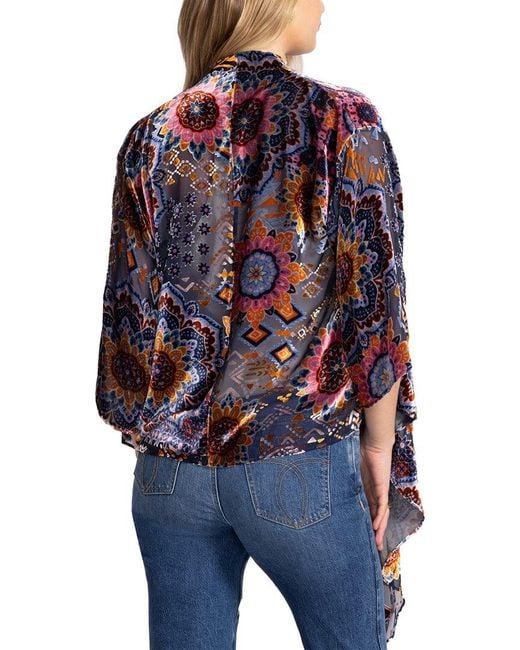 Johnny Was Blue Reginald Silk-Blend Jacket