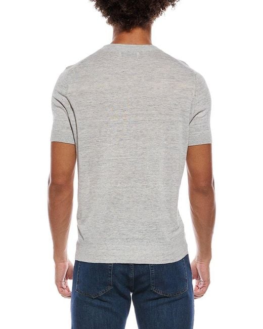 Brunello Cucinelli Gray Linen-Blend Crewneck Sweater for men