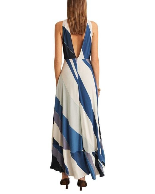 Reiss Blue Imogen Stripe Maxi Dress