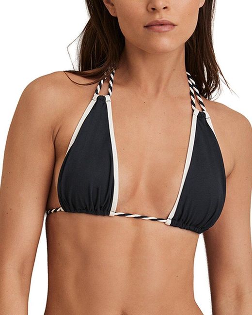 Reiss Black Effie Triangle Bikini Top